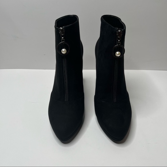 NWB Nine West Black Suede Booties | Heeled Boots - Picture 3 of 9